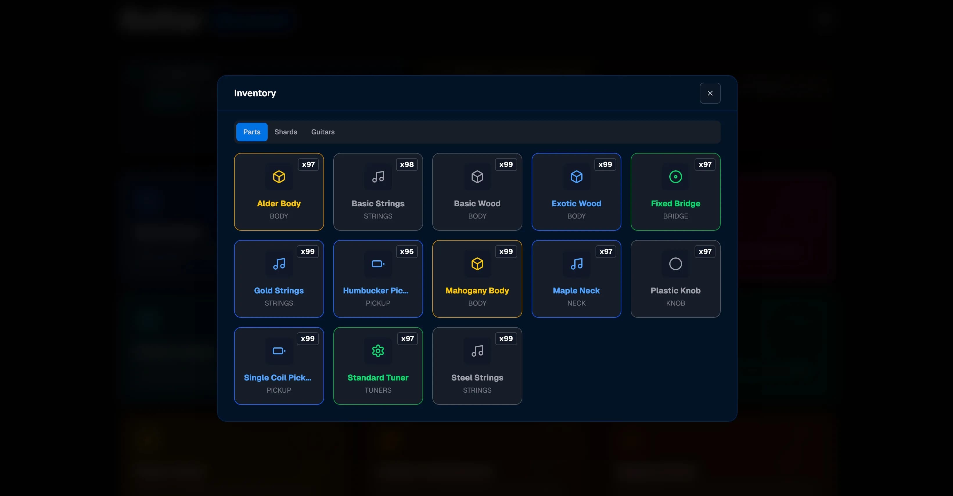 Inventory Screen - Manage your gear